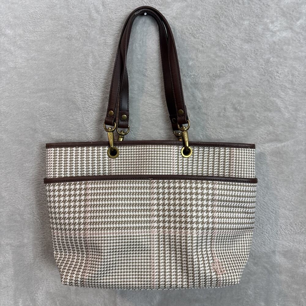 Lauren Ralph Lauren Houndstooth Shoulder Bag Timeless Preppy Collegiete NWOT